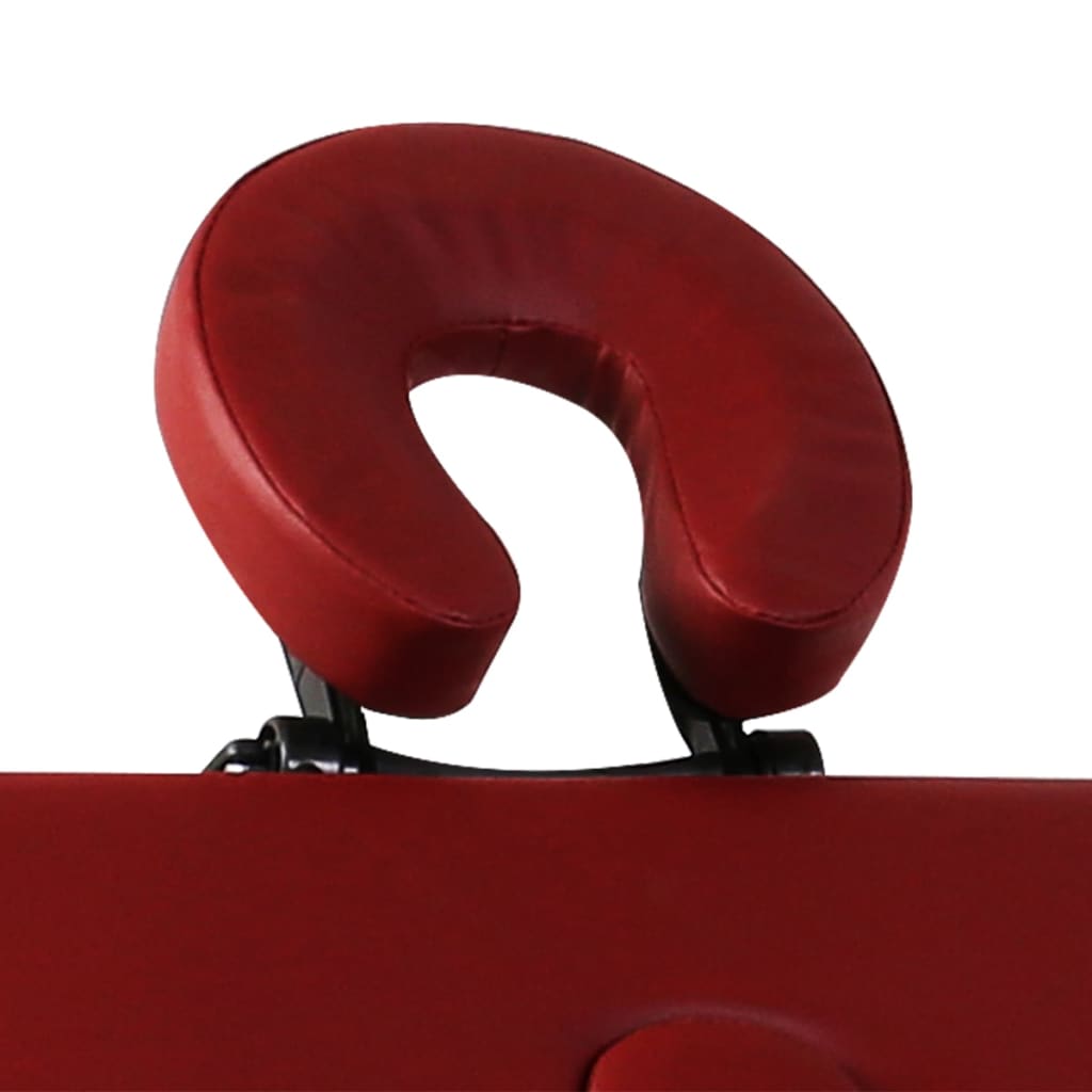 vidaXL Table pliable de massage Rouge 3 zones avec cadre en aluminium