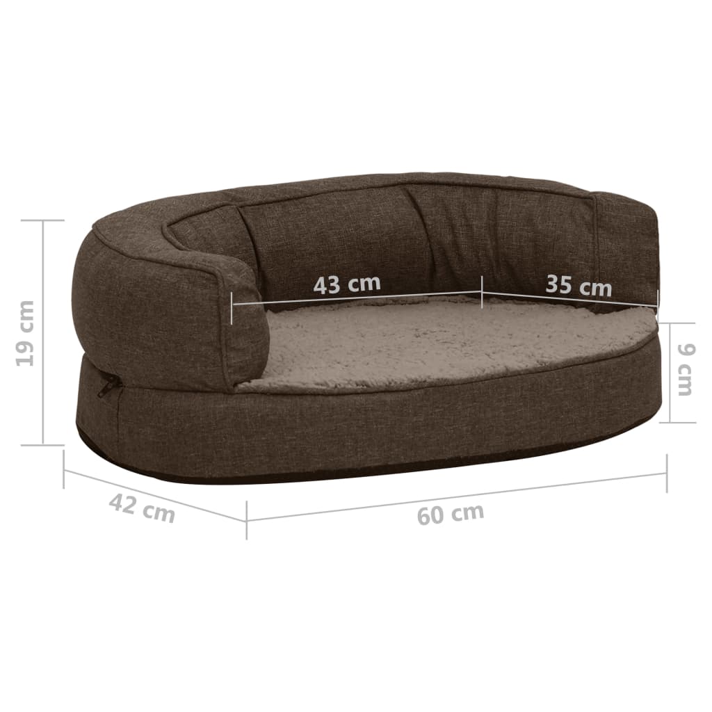 vidaXL Matelas de lit ergonomique de chien 60x42 cm Polaire aspect lin