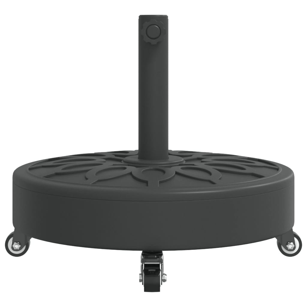 vidaXL Base de parasol avec roues pour mâts Ø38 / 48 mm 27 kg rond