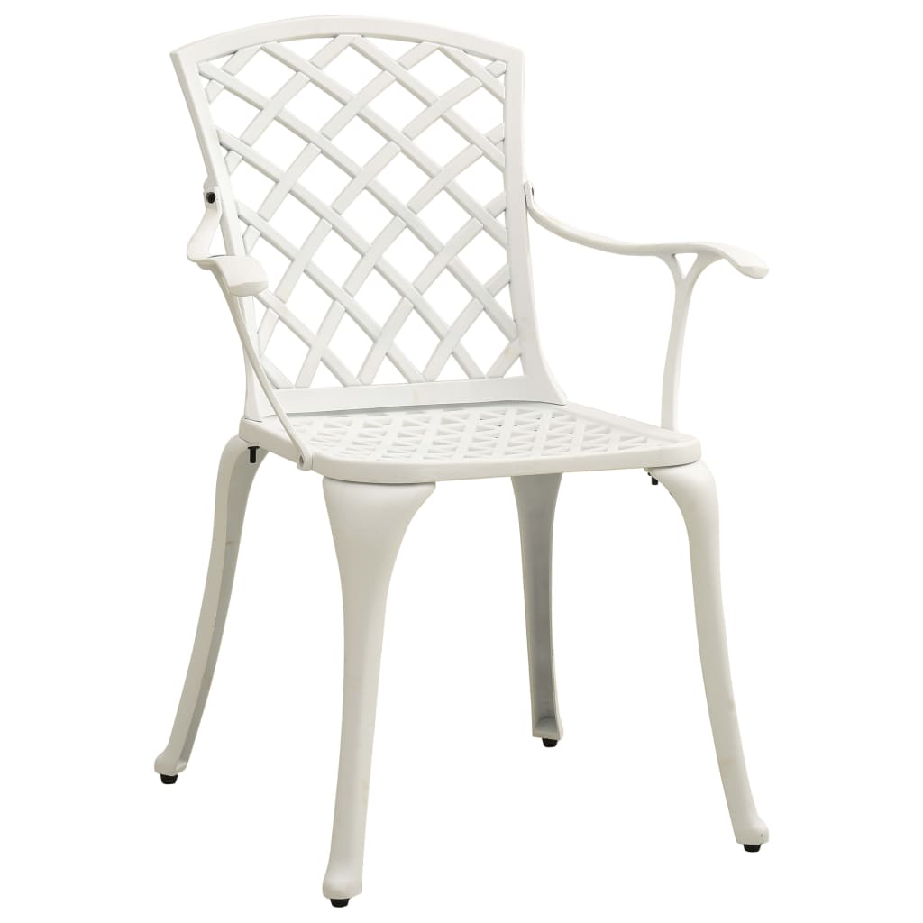 vidaXL Chaises de jardin lot de 2 Aluminium coulé Blanc