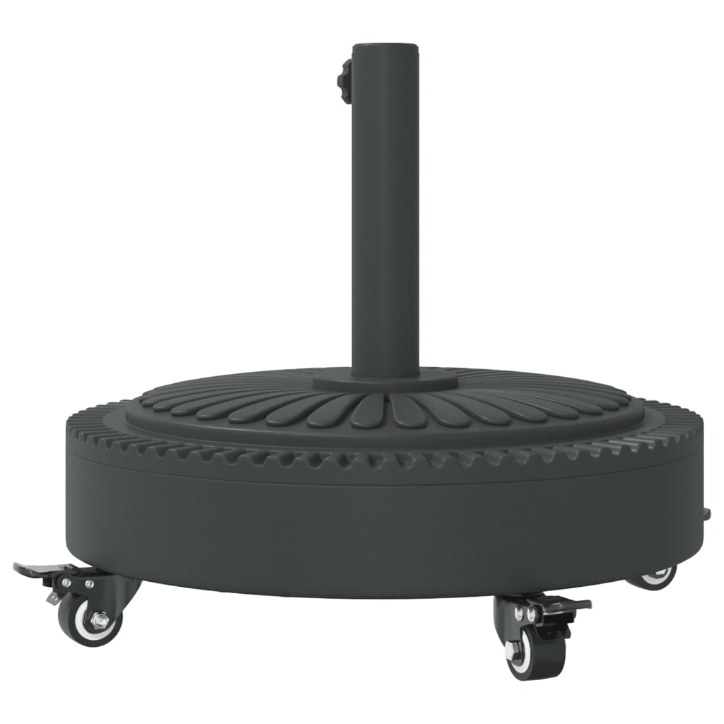 vidaXL Base de parasol avec roues pour mâts Ø38 / 48 mm 27 kg rond