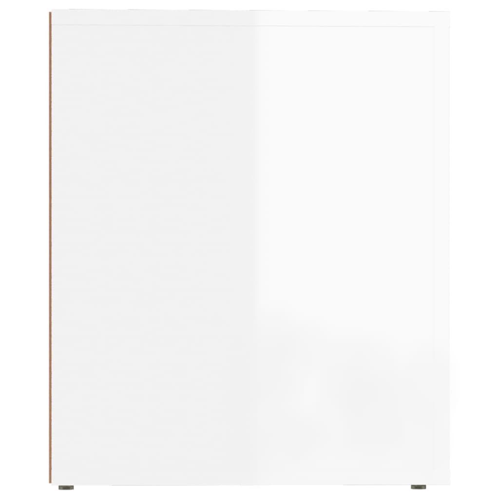 vidaXL Tables de chevet 2 pcs Blanc brillant 50x39x47 cm