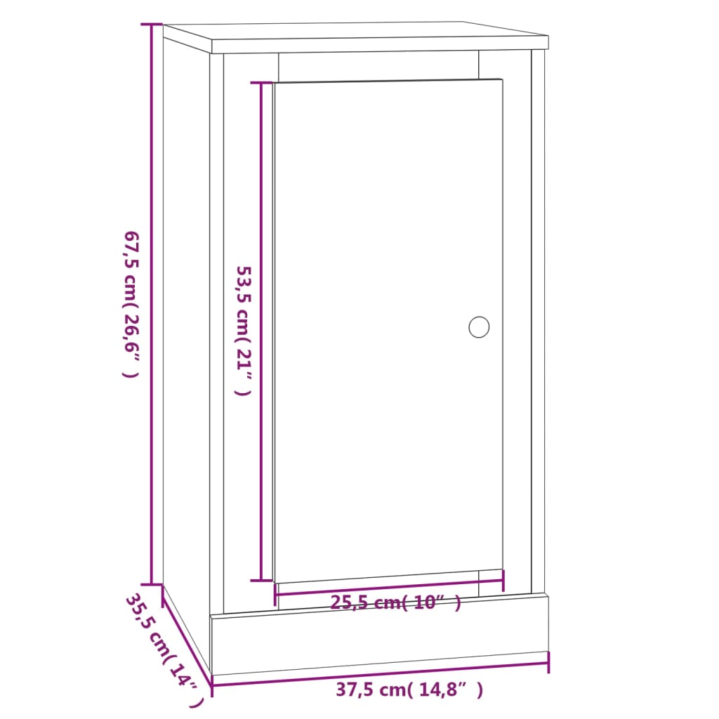 vidaXL Buffet gris béton 37,5x35,5x67,5 cm bois d'ingénierie