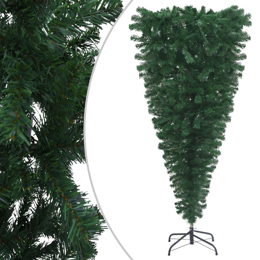 vidaXL Arbre de Noël artificiel renversé pré-éclairé vert 120 cm