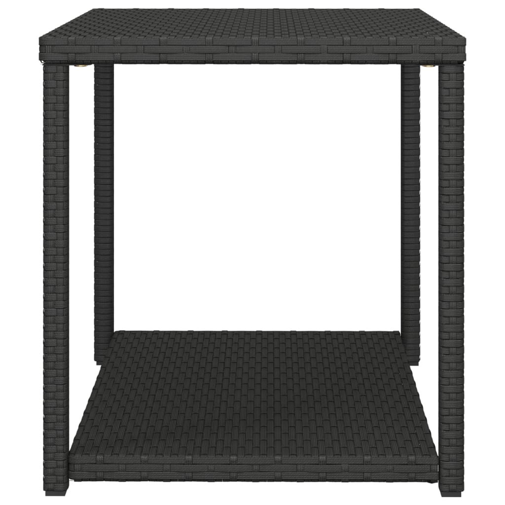 vidaXL Table d'appoint noir 55x45x49 cm résine tressée