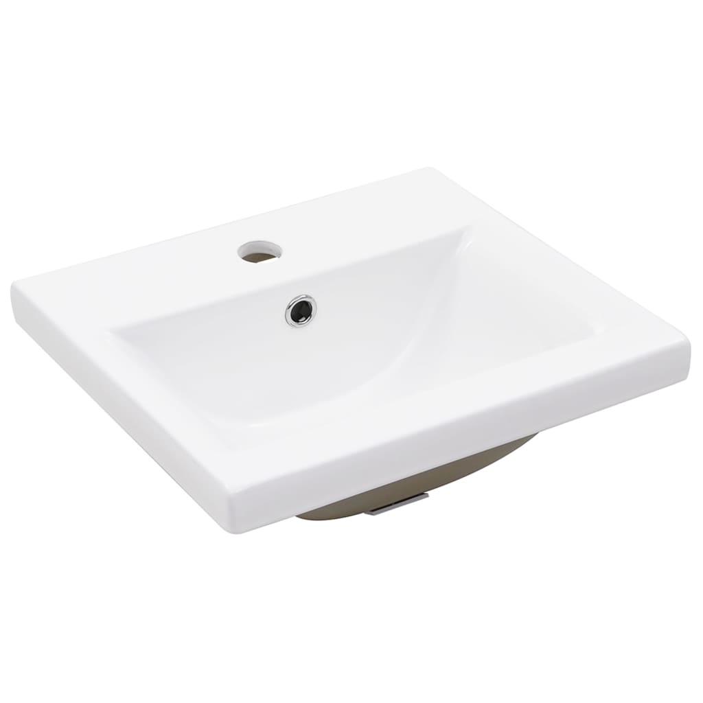 vidaXL Meuble lavabo avec bassin intégré Blanc Bois d'ingénierie