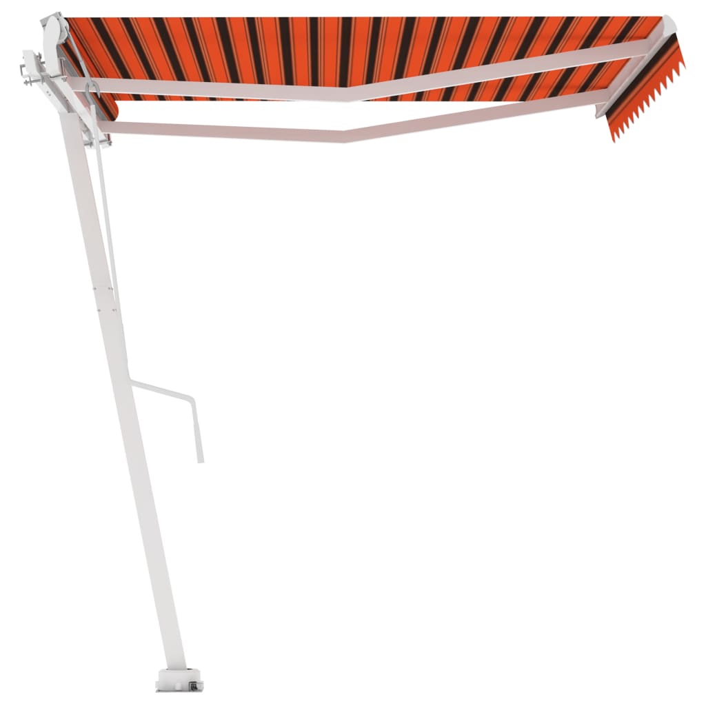 vidaXL Auvent manuel rétractable sur pied 350x250 cm Orange et marron