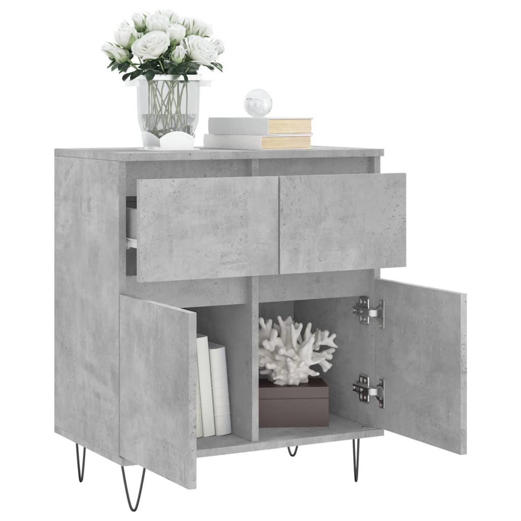 vidaXL Buffet Gris béton 60x35x70 cm Bois d'ingénierie