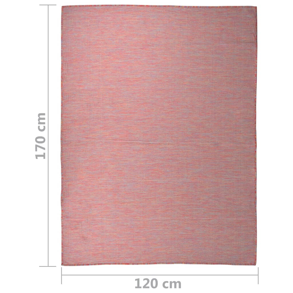 vidaXL Tapis à tissage plat d'extérieur 120x170 cm Rouge