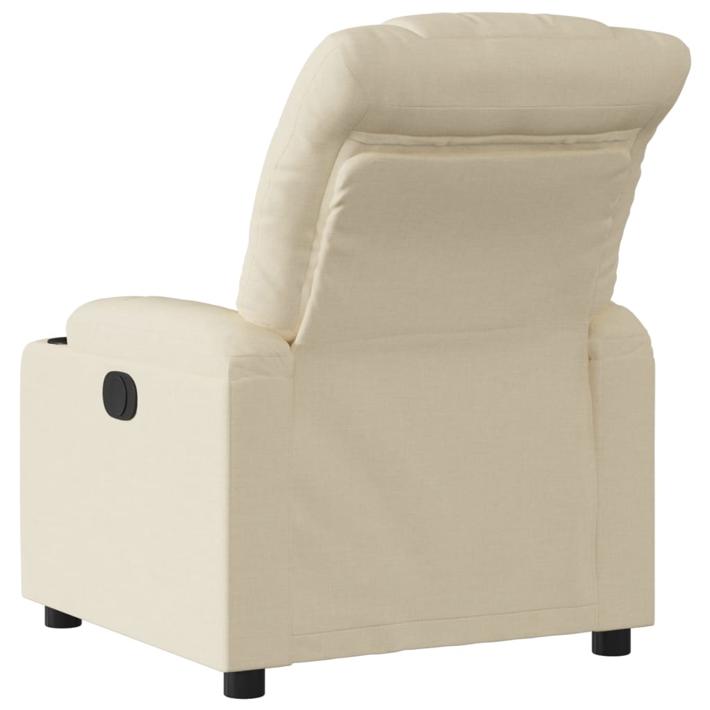 vidaXL Fauteuil inclinable électrique Crème Tissu