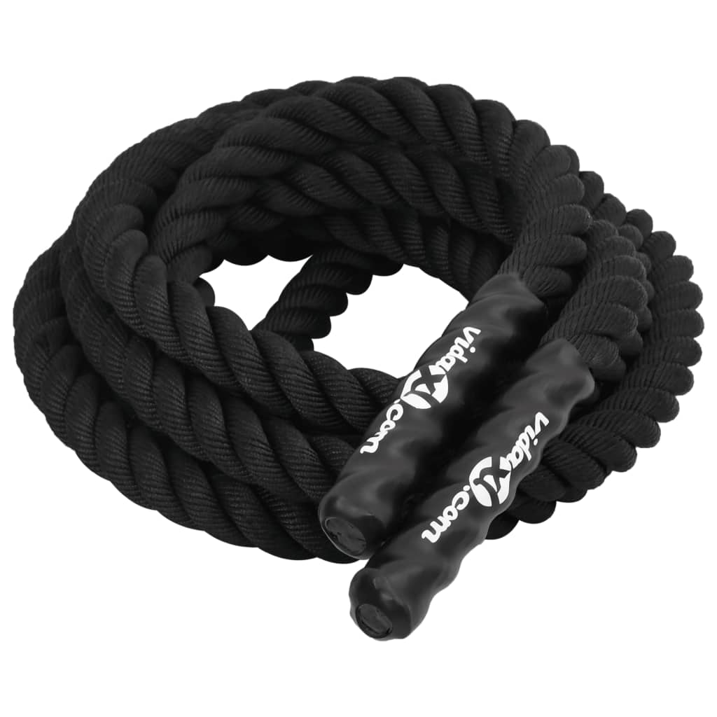 vidaXL Corde de combat noir 6 m 4,5 kg polyester