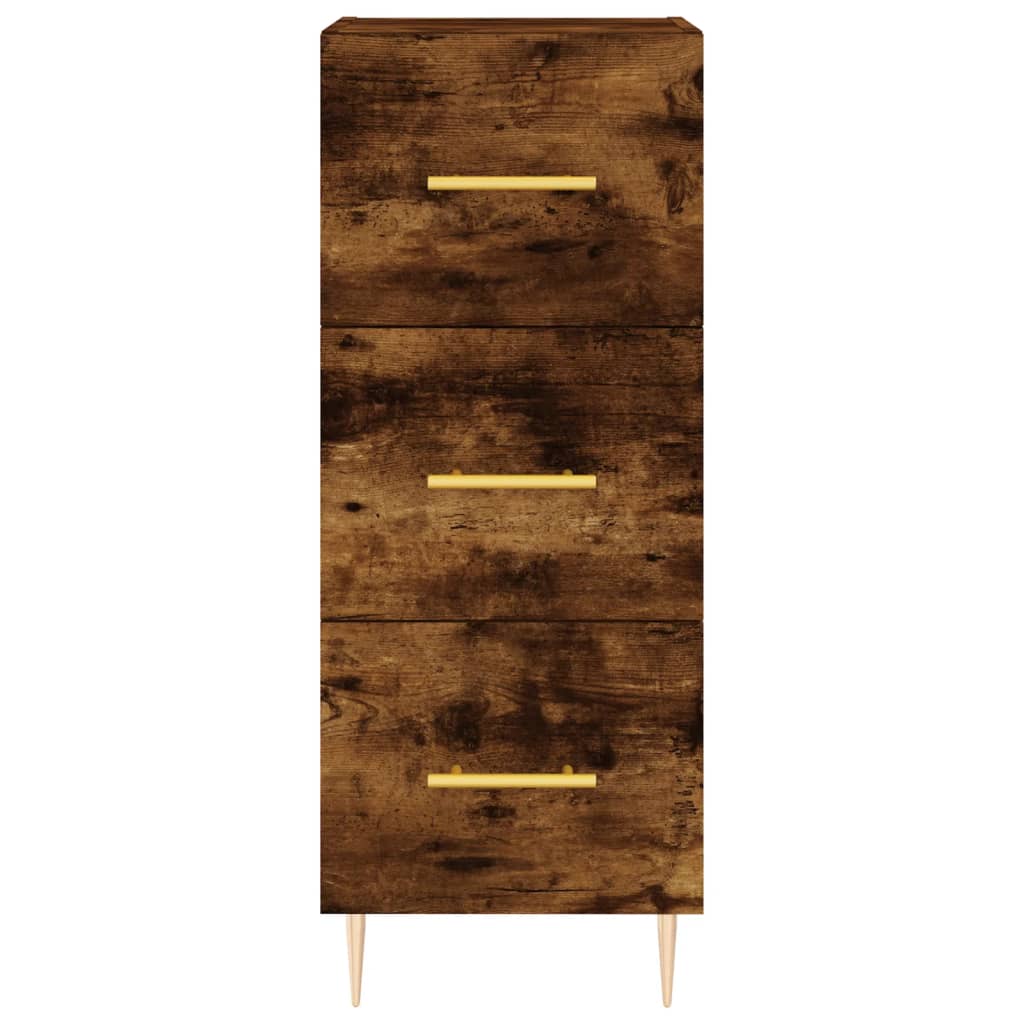 vidaXL Buffet haut Chêne fumé 34,5x34x180 cm Bois d'ingénierie