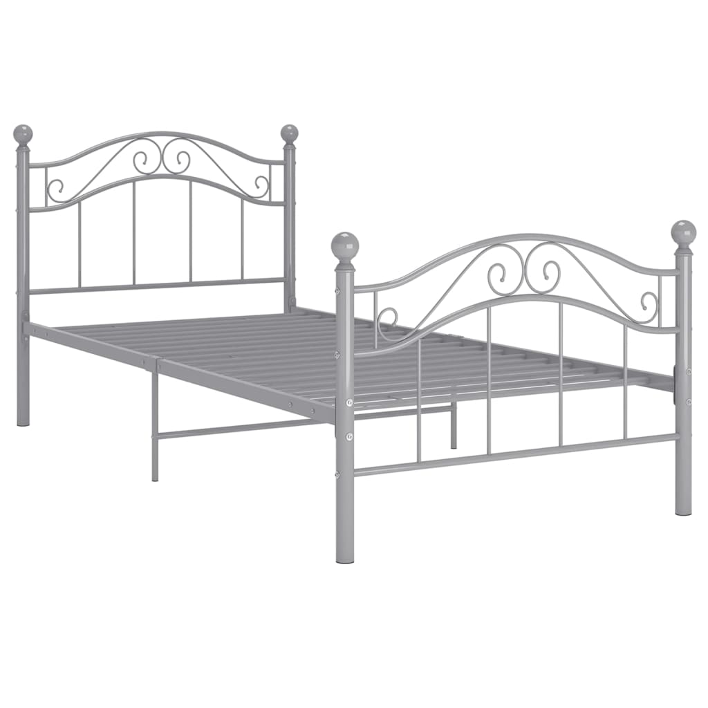 vidaXL Cadre de lit sans matelas gris métal 90x200 cm