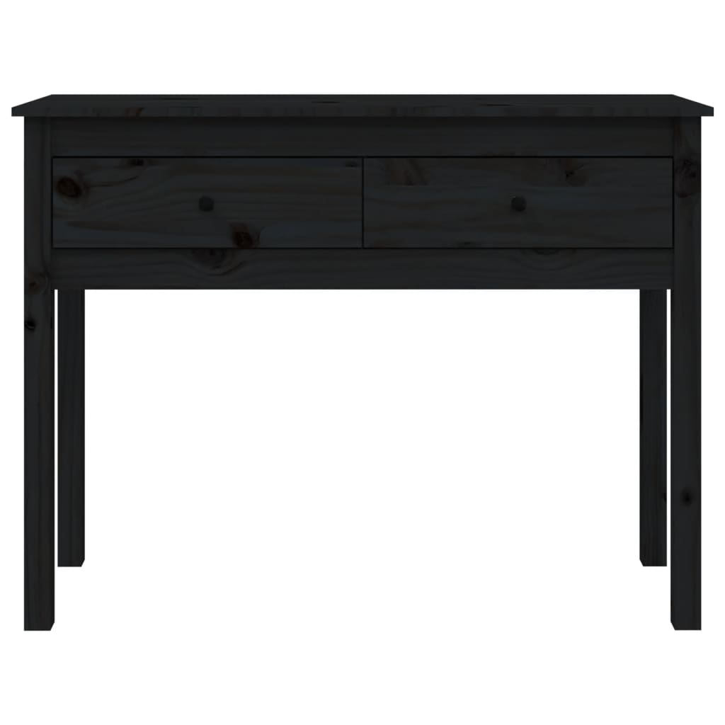 vidaXL Table console Noir 100x35x75 cm Bois massif de pin