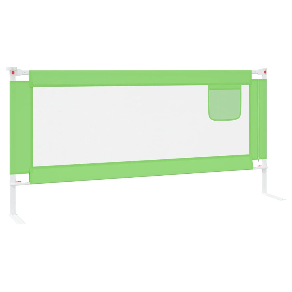 vidaXL Barrière de sécurité de lit d'enfant Vert 200x25 cm Tissu
