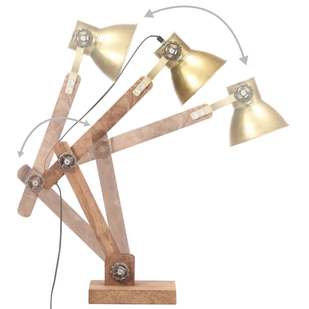 vidaXL Lampe de bureau industrielle Laiton Rond 58x18x90 cm E27