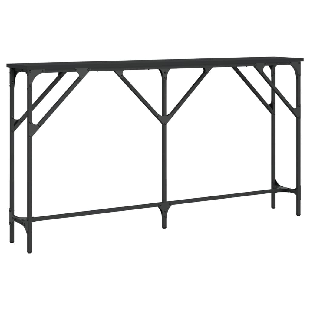 vidaXL Table console noir 140x23x75 cm bois d'ingénierie