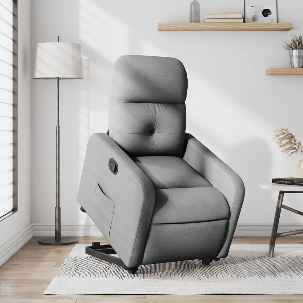 vidaXL Fauteuil inclinable Gris clair Tissu