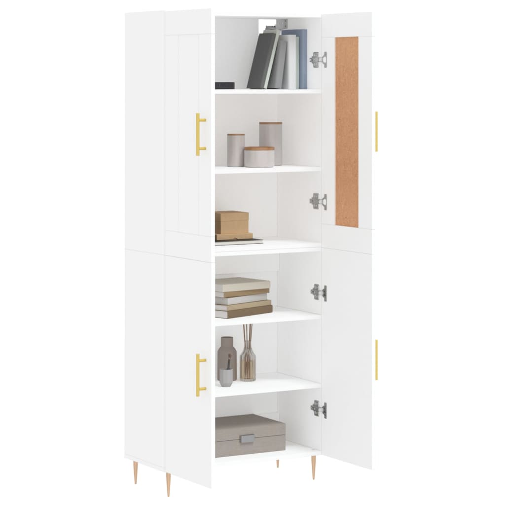 vidaXL Buffet haut Blanc 69,5x34x180 cm Bois d'ingénierie