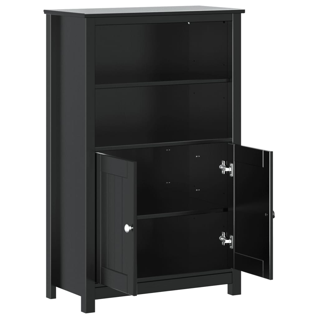 vidaXL Armoire de salle de bain BERG noir 69,5x34x110 cm pin massif