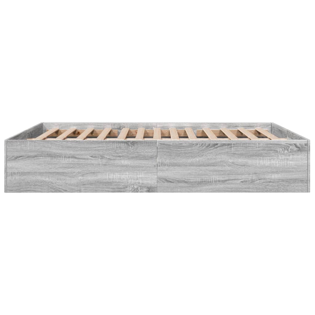 vidaXL Cadre de lit sans matelas sonoma gris 160x200 cm