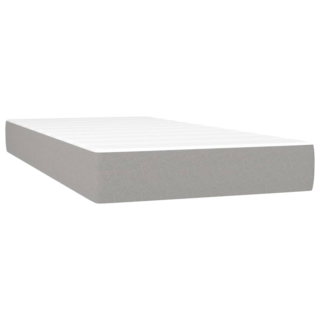 vidaXL Sommier à lattes de lit avec matelas Gris clair 100x200cm Tissu