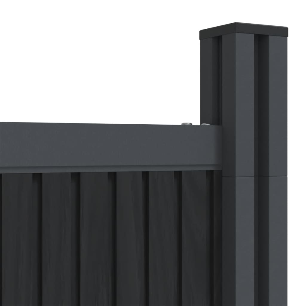 vidaXL Panneau de clôture gris 1737x186 cm WPC