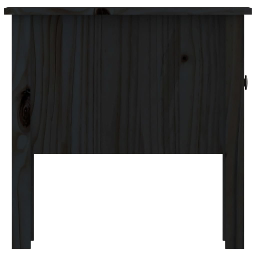 vidaXL Table d'appoint Noir 50x50x49 cm Bois massif de pin