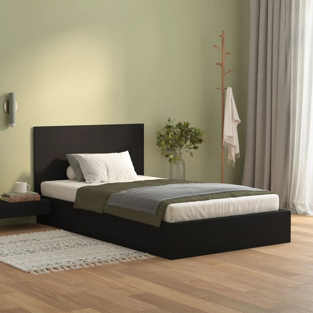 vidaXL Tête de lit Noir 120x1,5x80 cm Bois d'ingénierie