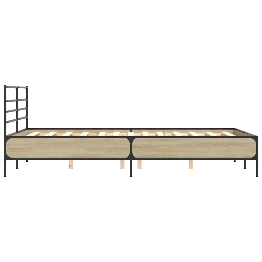 vidaXL Cadre de lit sans matelas chêne sonoma 135x190 cm