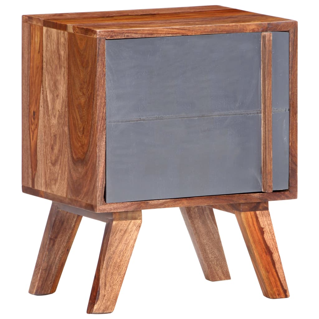 vidaXL Table de chevet gris 40x30x50 cm bois massif