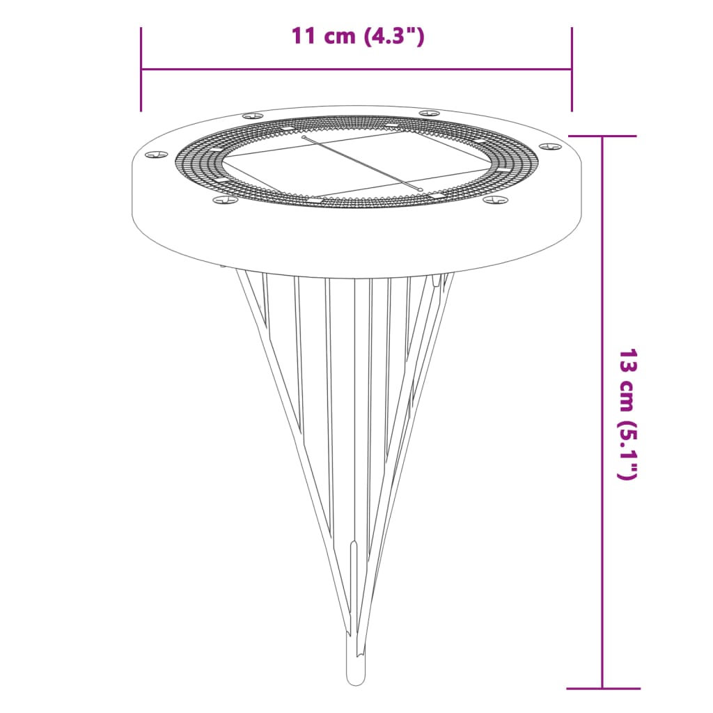 vidaXL Lampes solaires de sol et piquets de sol extérieur 4 pcs