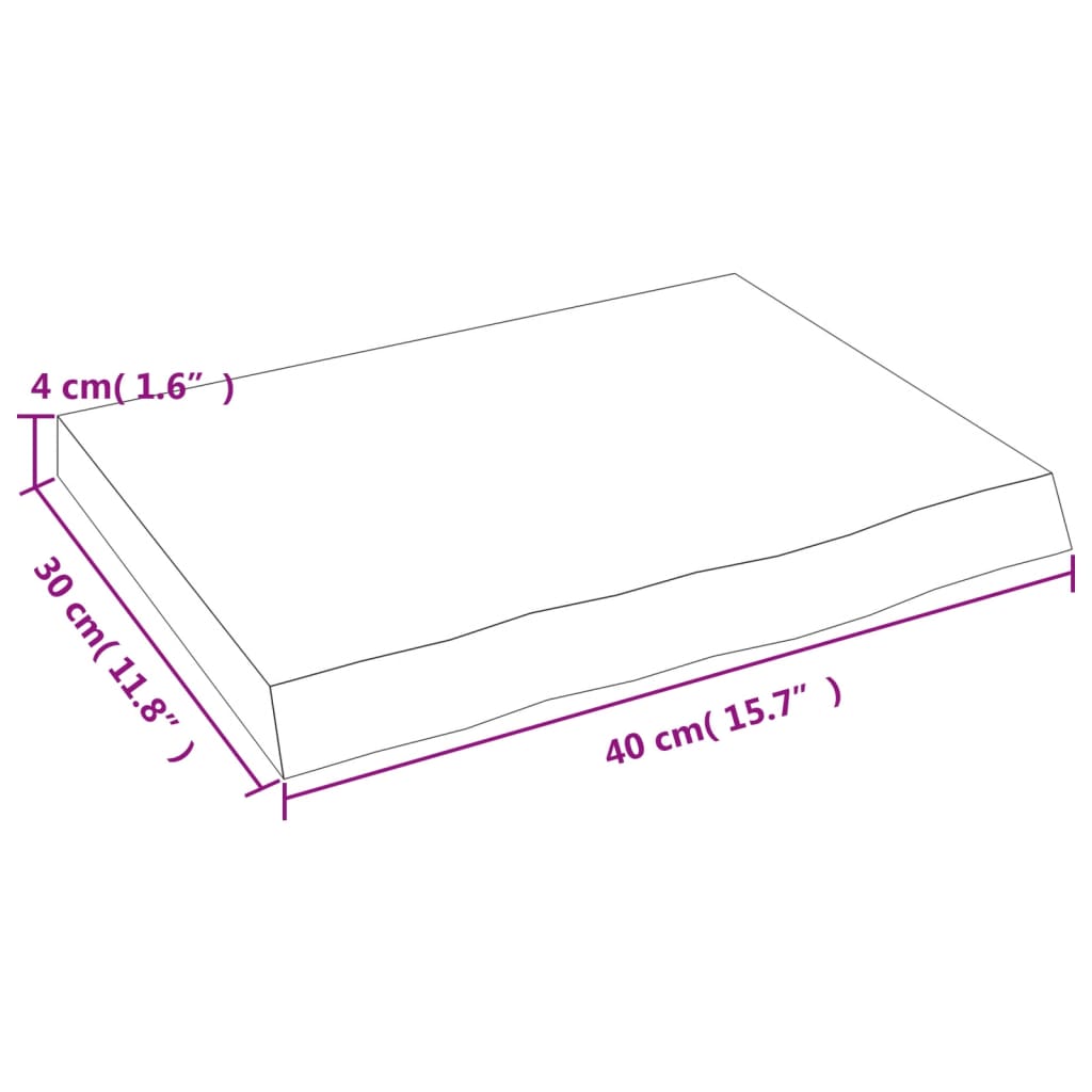 vidaXL Comptoir de salle de bain 40x30x(2-4) cm bois massif non traité