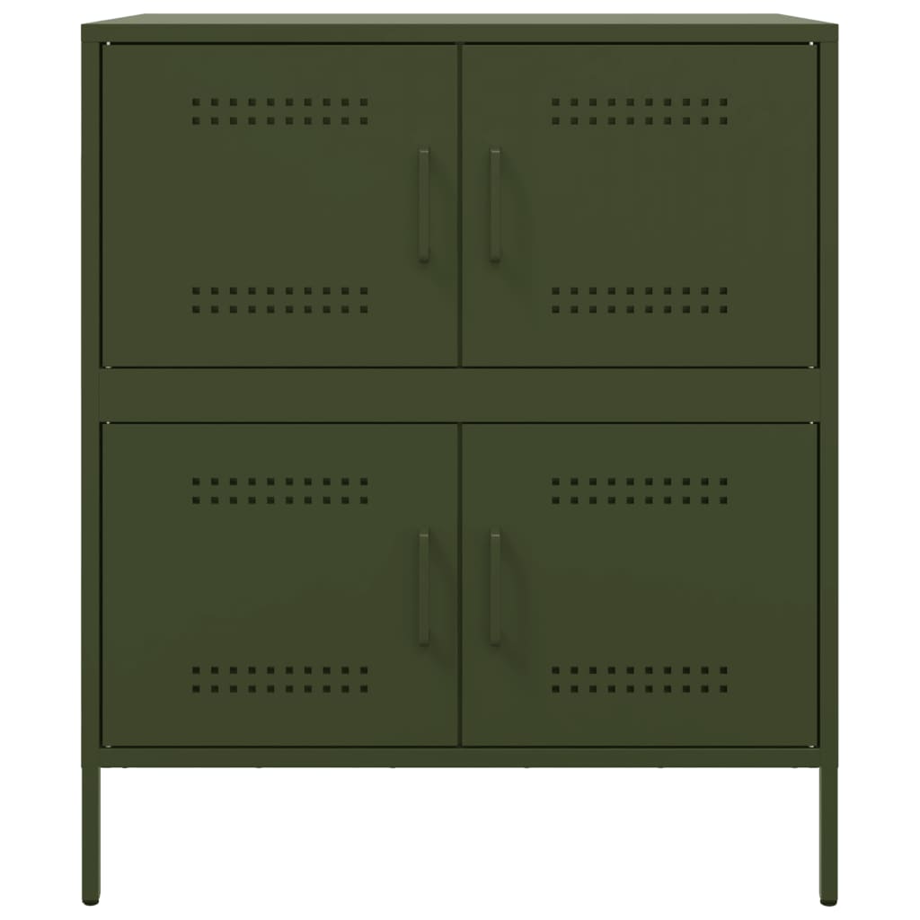 vidaXL Buffet vert olive 68x39x79 cm acier