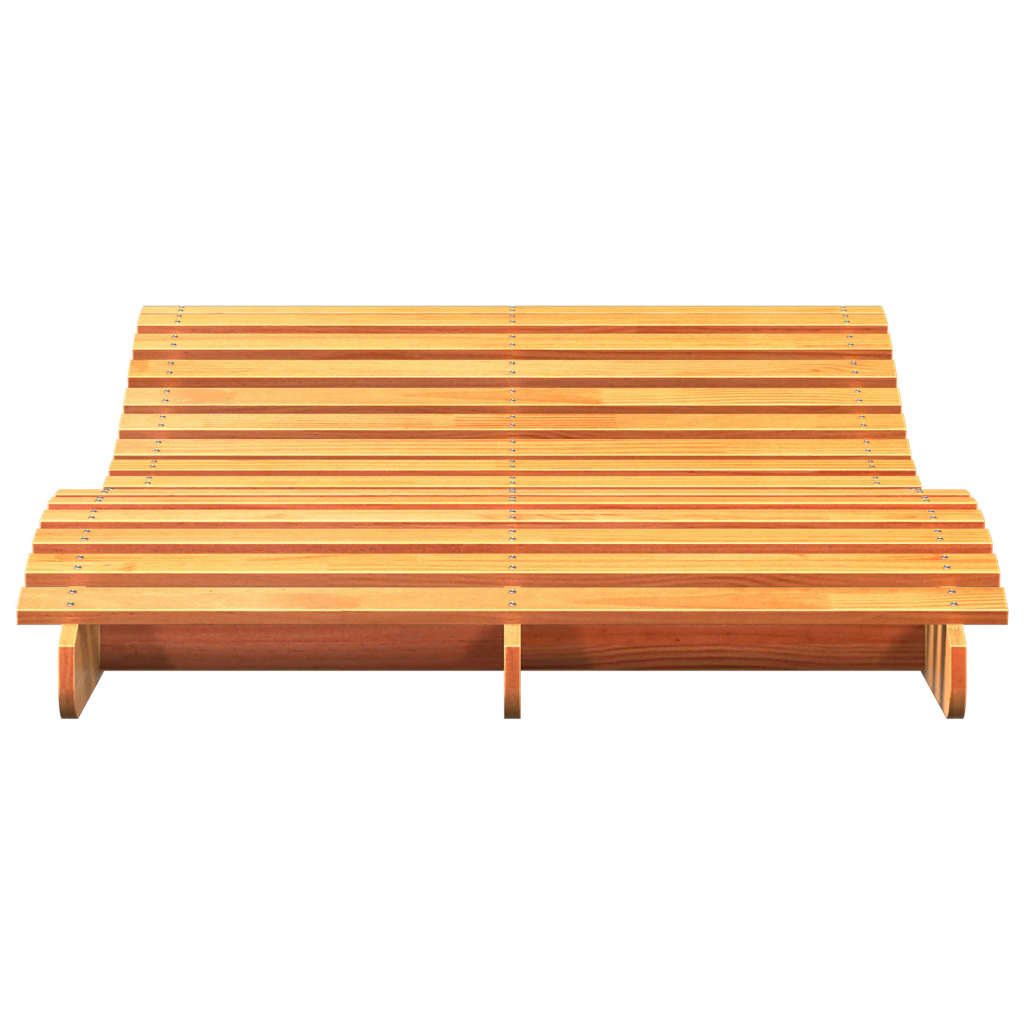 vidaXL Chaise longue cire marron 205x110x31,5 cm bois massif de pin