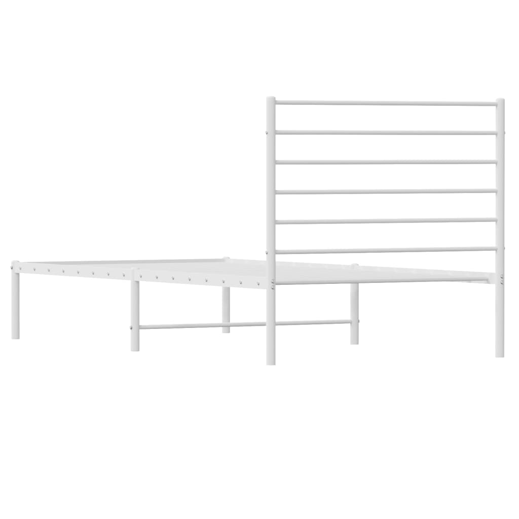 vidaXL Cadre de lit métal sans matelas et tête de lit blanc 100x190 cm