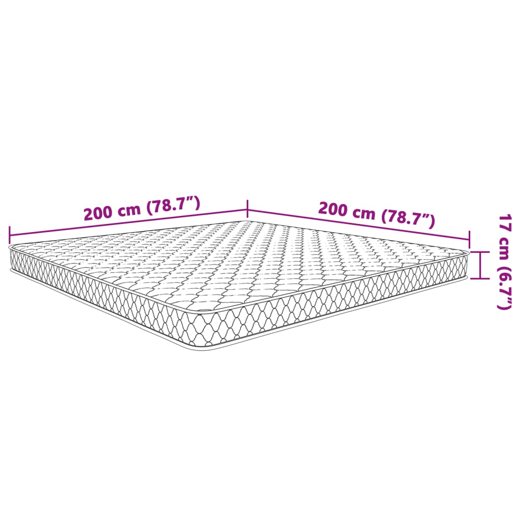 vidaXL Matelas en mousse à mémoire de forme blanc 200x200x17 cm