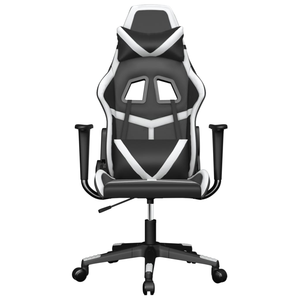 vidaXL Chaise de jeu de massage Noir et blanc Similicuir