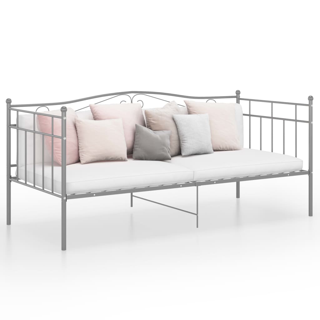 vidaXL Cadre de canapé-lit gris métal 90x200 cm