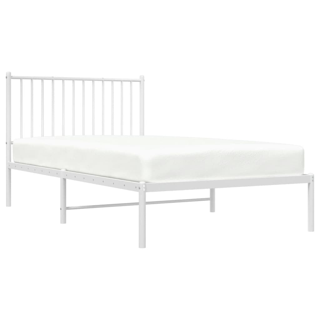 vidaXL Cadre de lit métal sans matelas et tête de lit blanc 100x190 cm