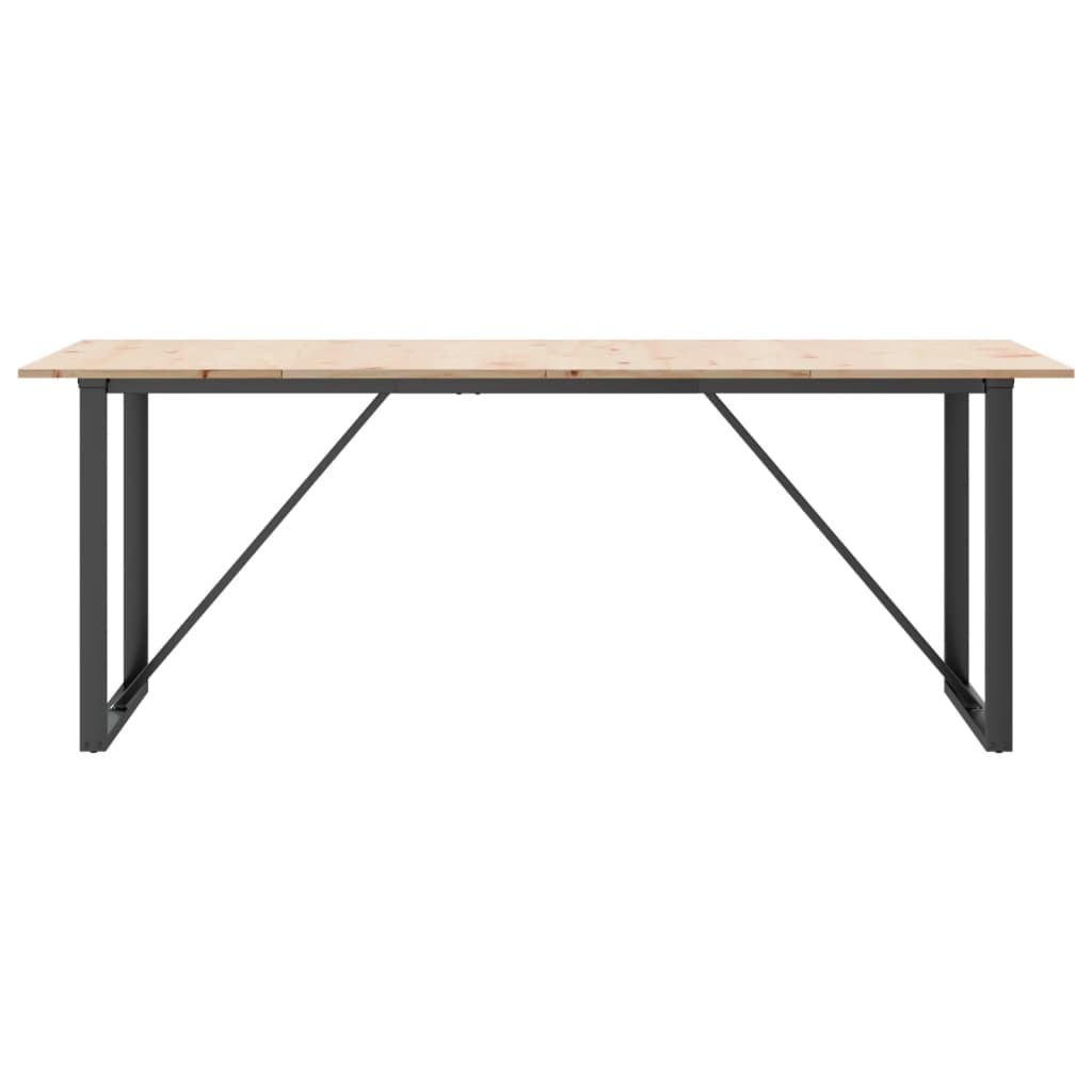 vidaXL Table à manger cadre en O 200x100x75cm bois de pin massif fonte