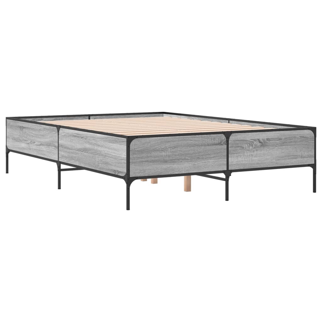 vidaXL Cadre de lit sans matelas sonoma gris 120x200 cm