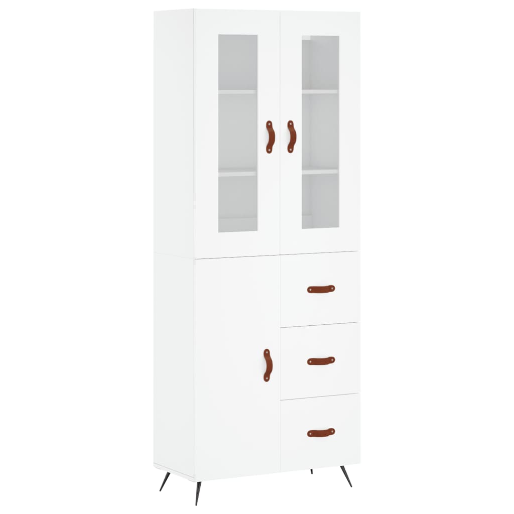 vidaXL Buffet haut Blanc 69,5x34x180 cm Bois d'ingénierie