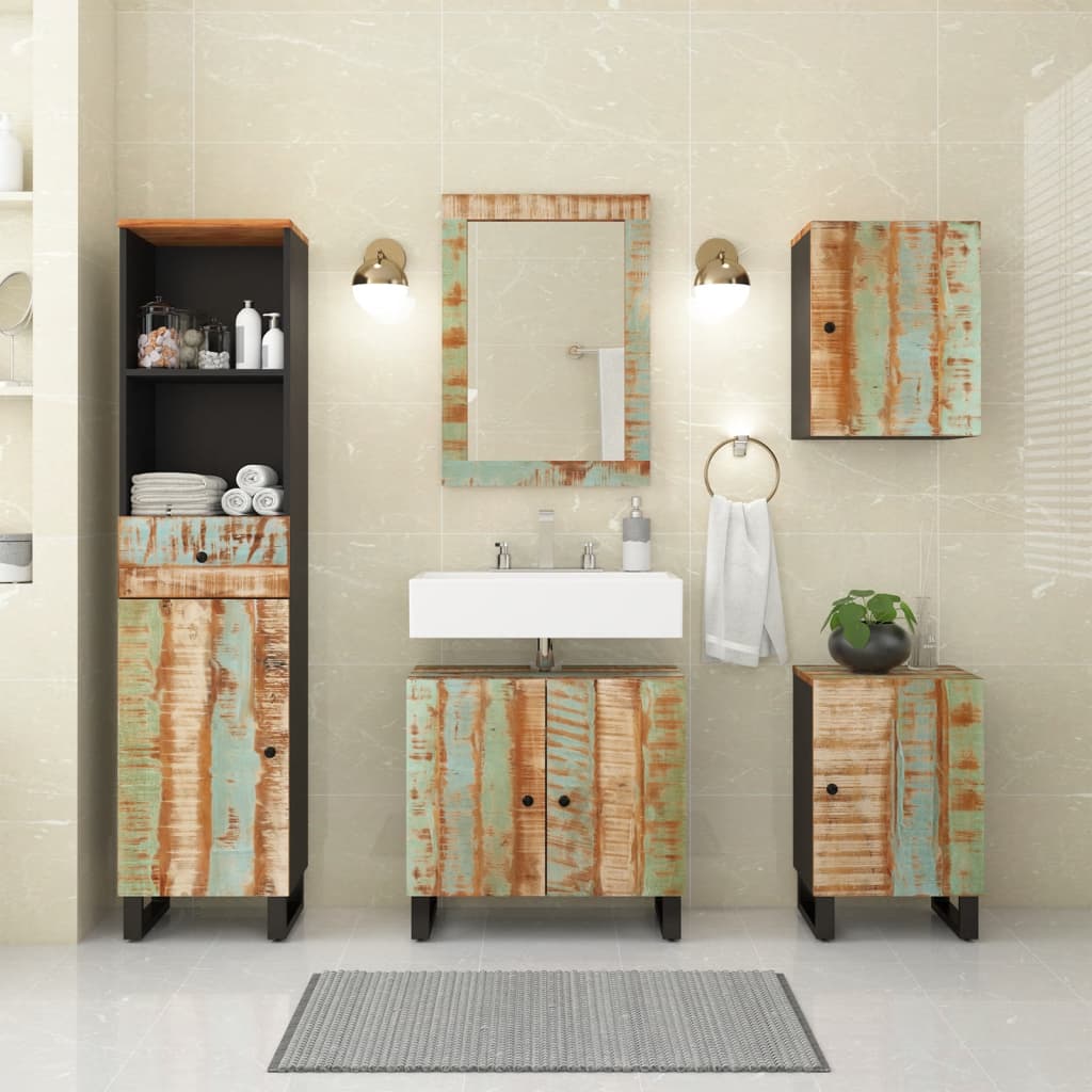 vidaXL Ensemble de meubles de salle de bain 5 pcs bois massif récupéré