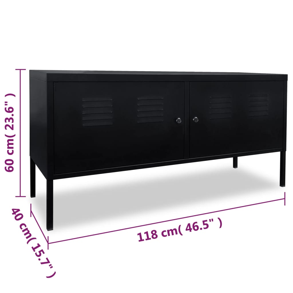 vidaXL Meuble de téléviseur 118 x 40 x 60 cm Noir