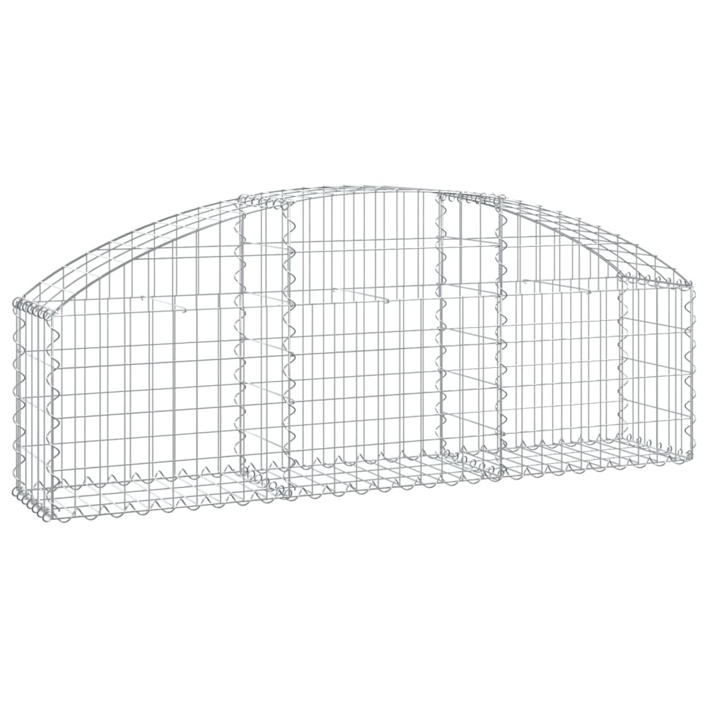 vidaXL Panier de gabions arqué 150x30x40/60 cm Fer galvanisé