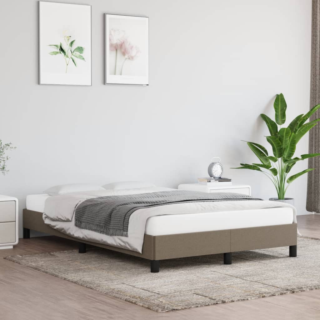 vidaXL Cadre de lit sans matelas taupe 120x200 cm tissu