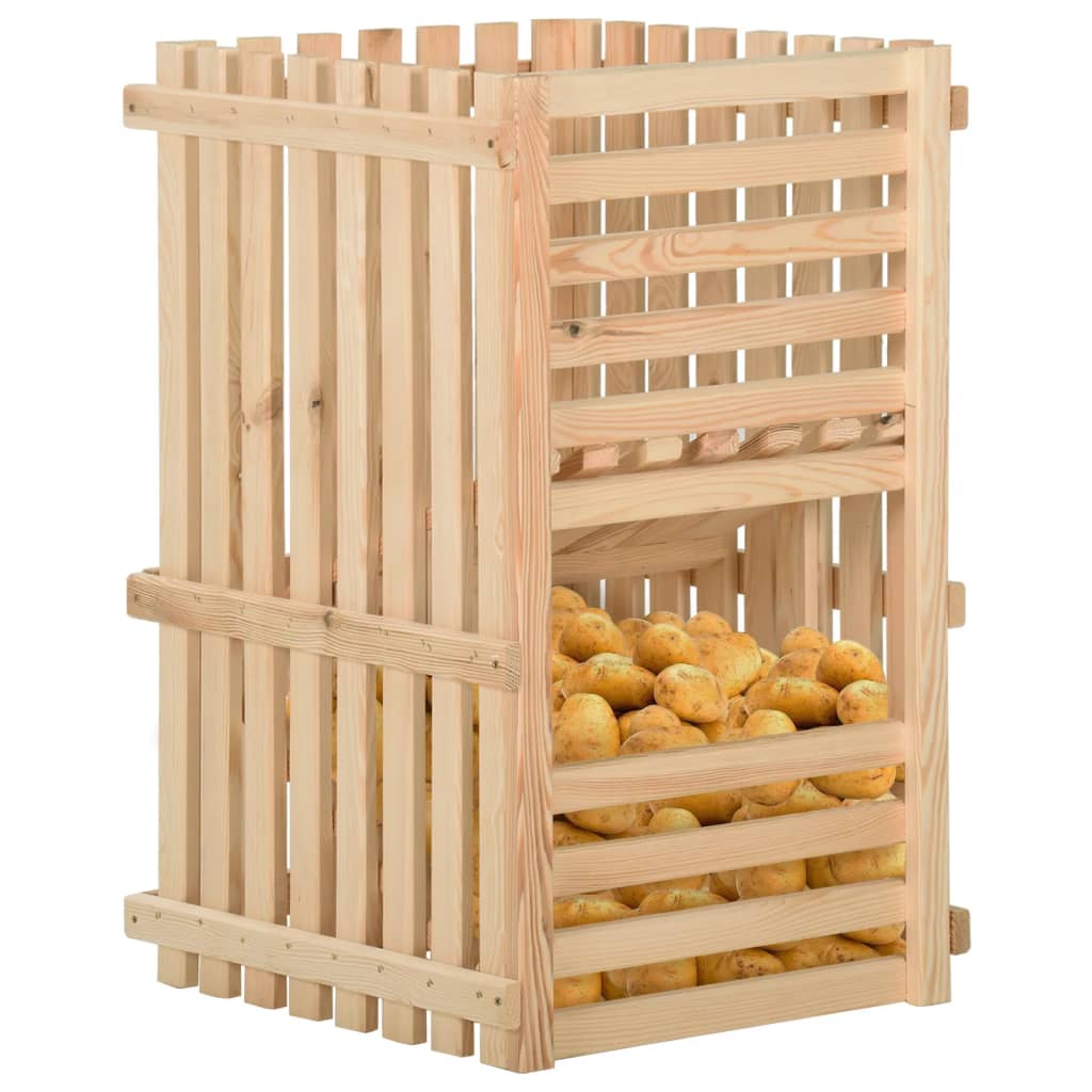 vidaXL Boîte à pommes de terre 50x50x50 cm Bois de pin solide