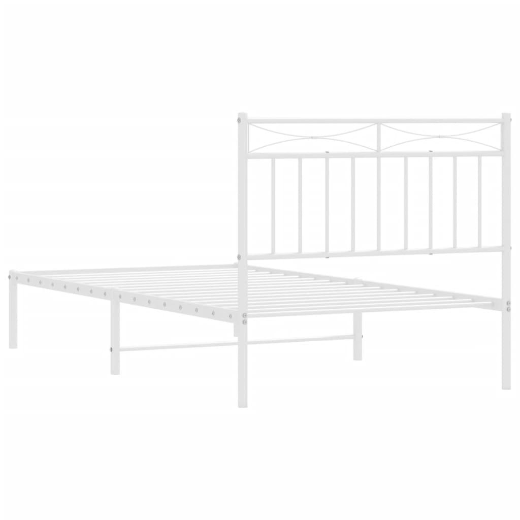 vidaXL Cadre de lit métal sans matelas et tête de lit blanc 100x190 cm