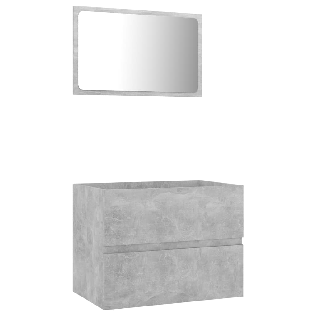 vidaXL Ensemble de meubles de salle de bain 2 pcs gris béton